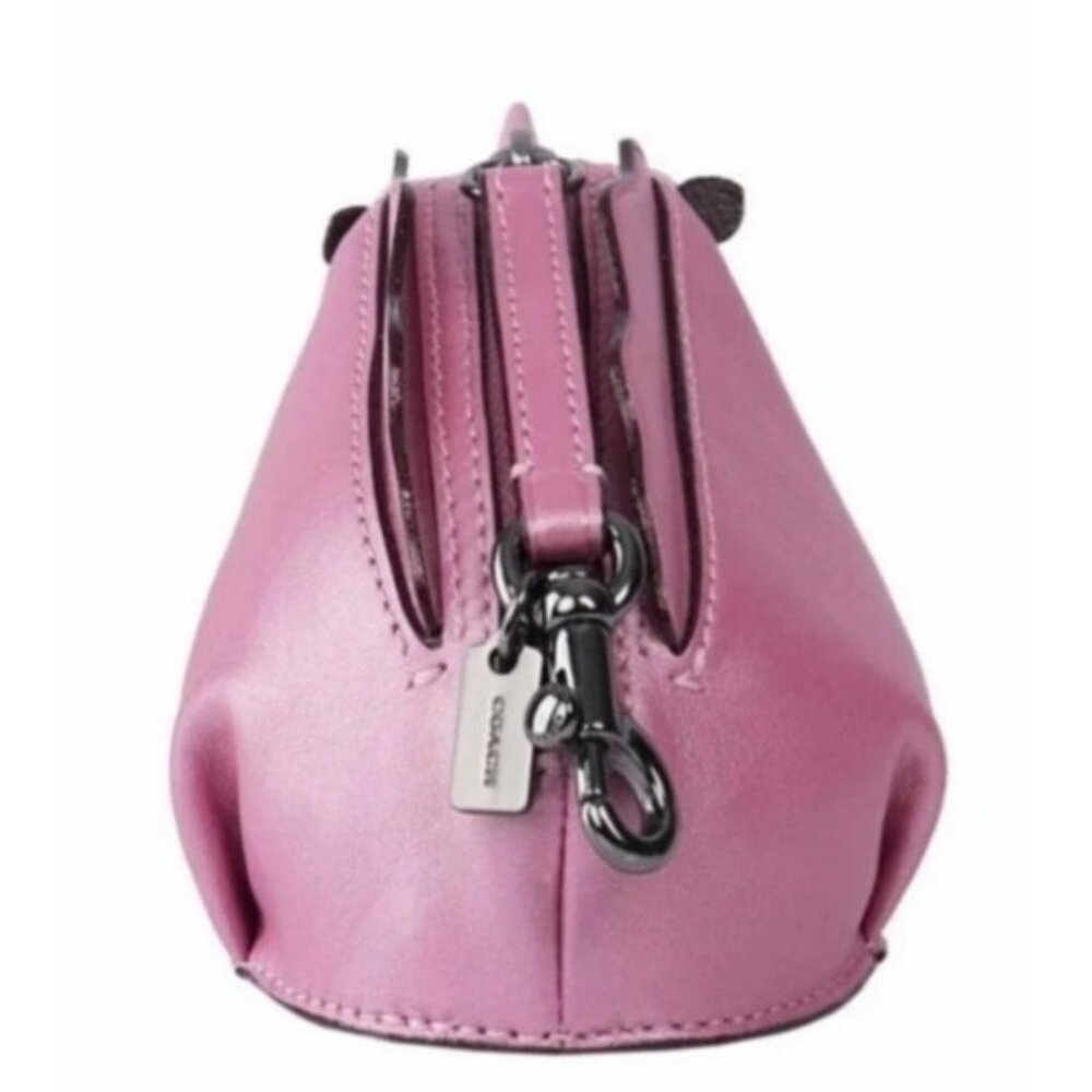 Coach Uni Rose Pink Glove Tanned Leather Unicorn Coin Pouch keychain bag charm - Picture 2 of 8
